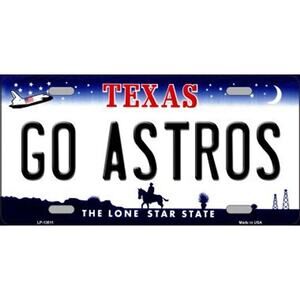 MLB Go Astros License Plate Baseball Background Metal Tag Houston New Texas Car